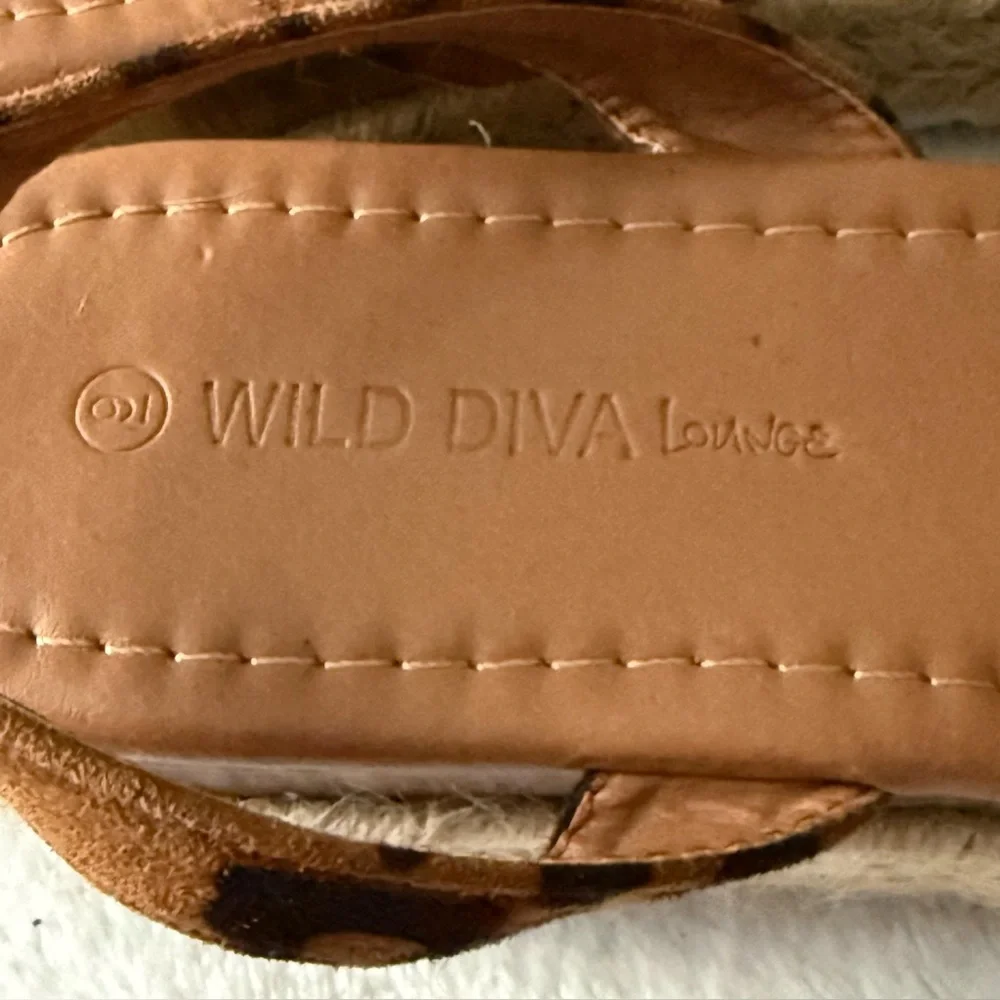 Leopard Print Espadrille Sandals Wild Diva Lounge Size‎ 9 Wedge Women’s